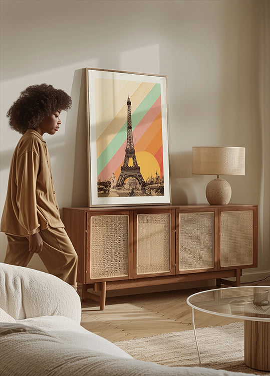 Arcoiris de la Torre Eiffel Póster