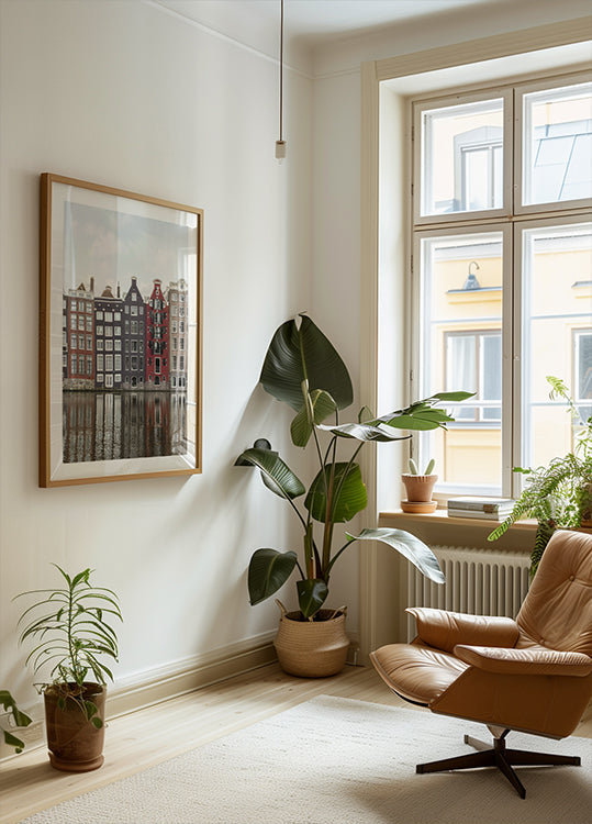 Póster Casas del canal de Amsterdam