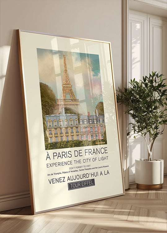 Estampado retro de París Póster