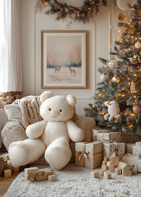 Póster Ciervos en invierno