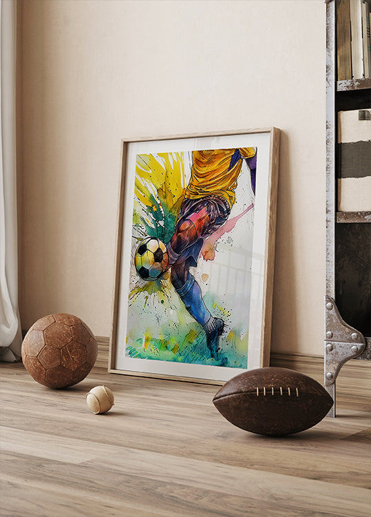 Jugador de fútbol deportivo acuarela (3)