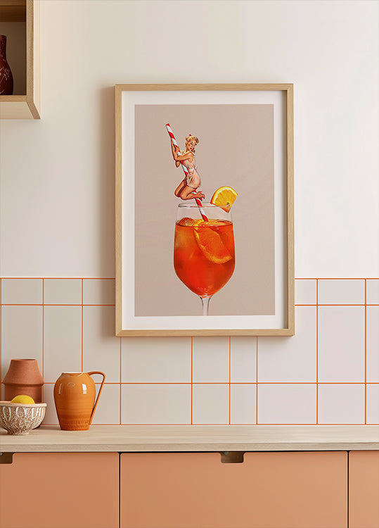 Cóctel Spritz retro Póster