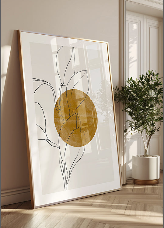 Armonía de hoja de línea Póster