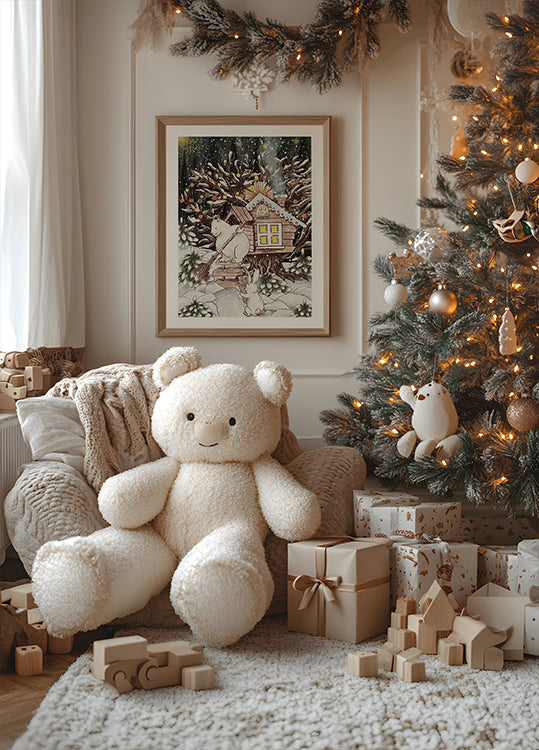 Póster Casa del árbol de Navidad