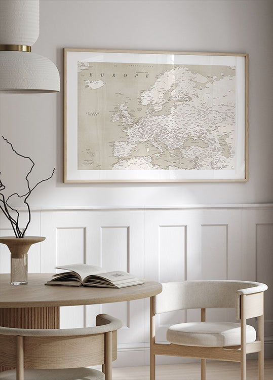 Mapa detallado de Europa con aspecto vintage (NUEVO)