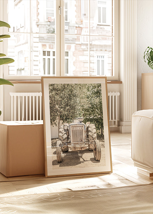 Escena del tractor resistente Póster