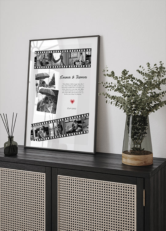 Collage de fotos de película de aniversario Póster