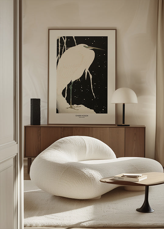 Garza en la nieve Póster