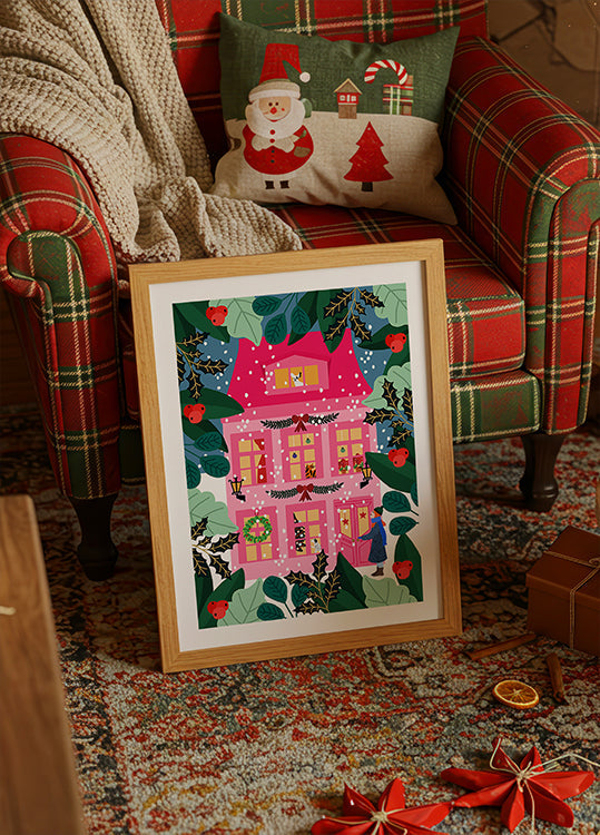 Cartel de decoración navideña