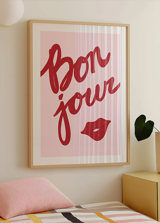 Póster Bonjour beso