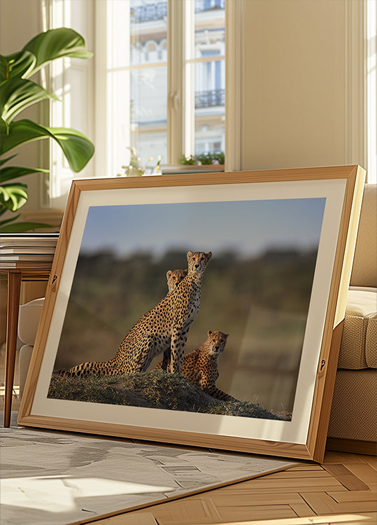 Familia de guepardos Póster