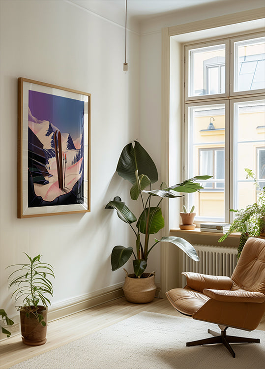 Cartel de viaje de esquí Póster