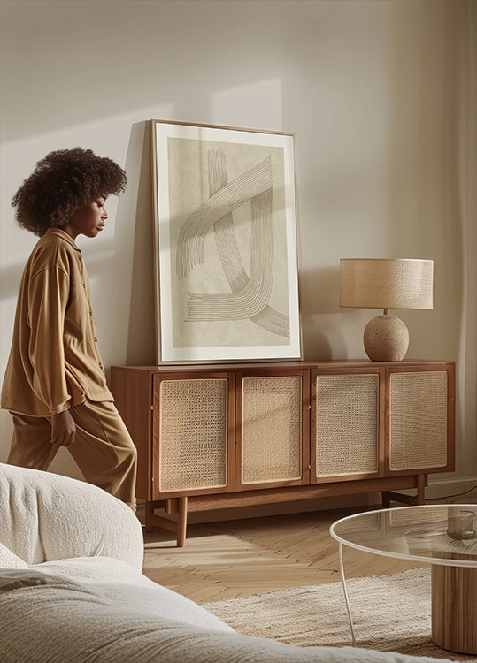 Línea sofisticada abstracta 01 Póster