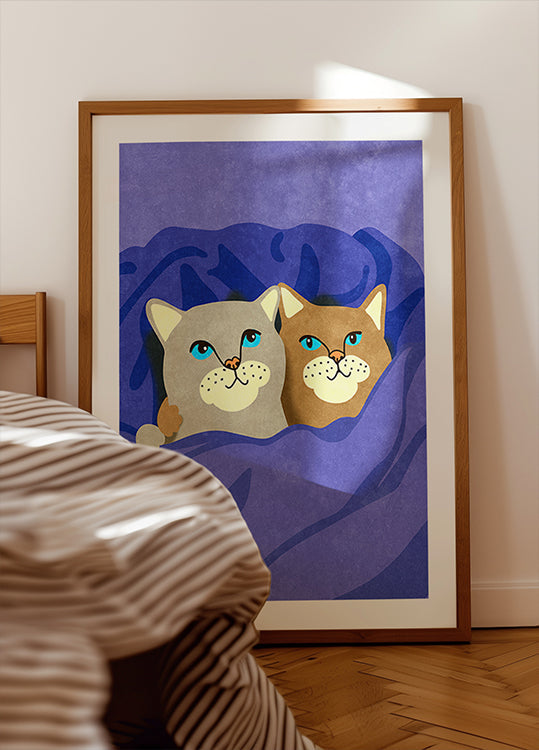 gatos en la cama