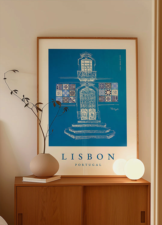 Ventanas, puertas y patrones de Lisboa Póster