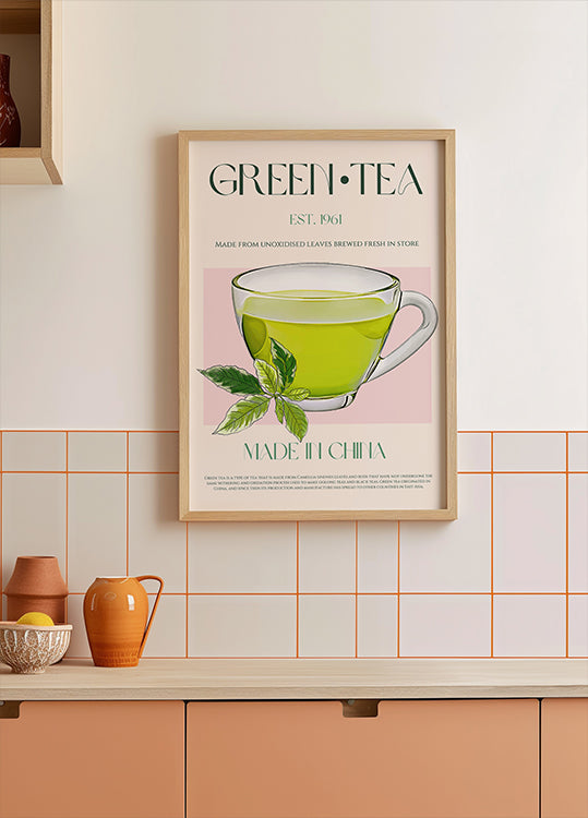 Póster Té verde fresco