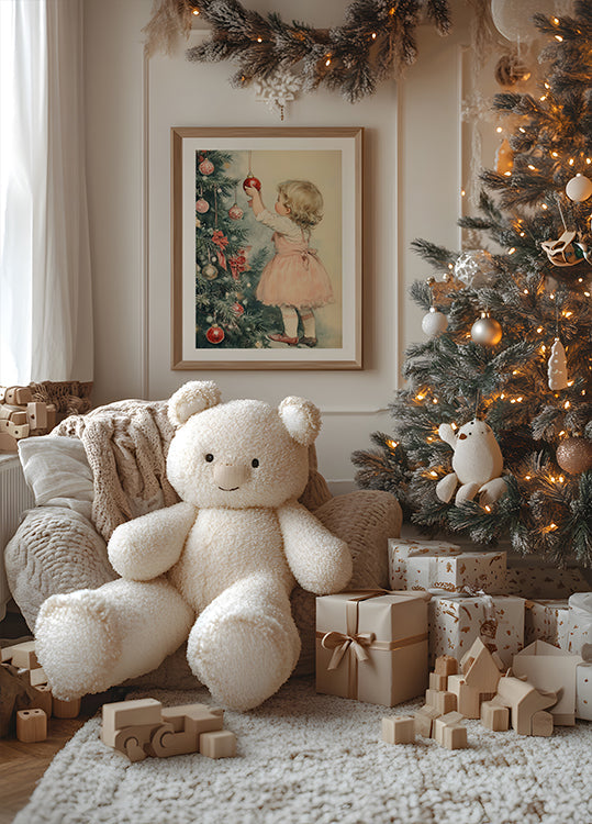 Póster Niña en Nochebuena