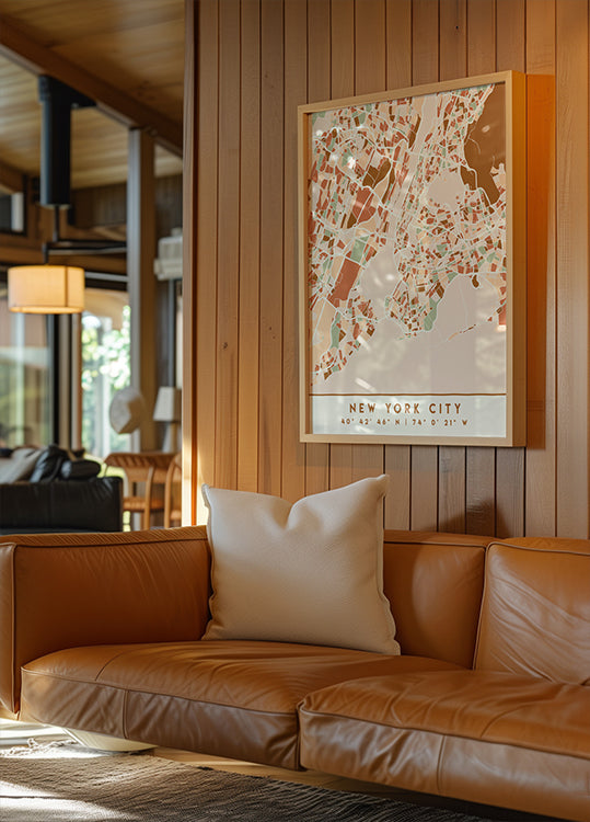 Mapas negros Tonos tierra 61 Póster