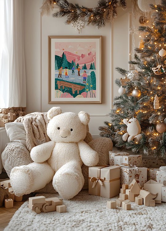 Gente patinando sobre hielo Póster