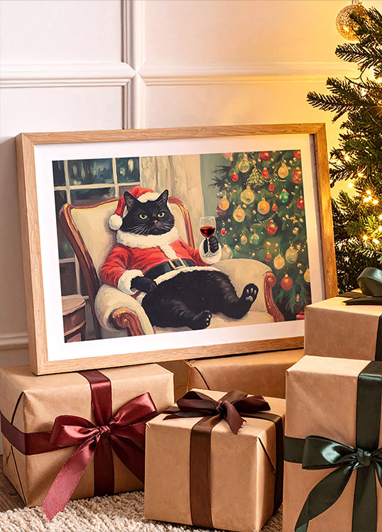 Gato escalofriante de Navidad Póster