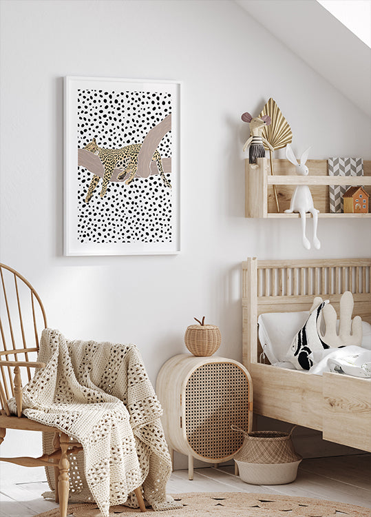 Póster Leopardo durmiendo lunares