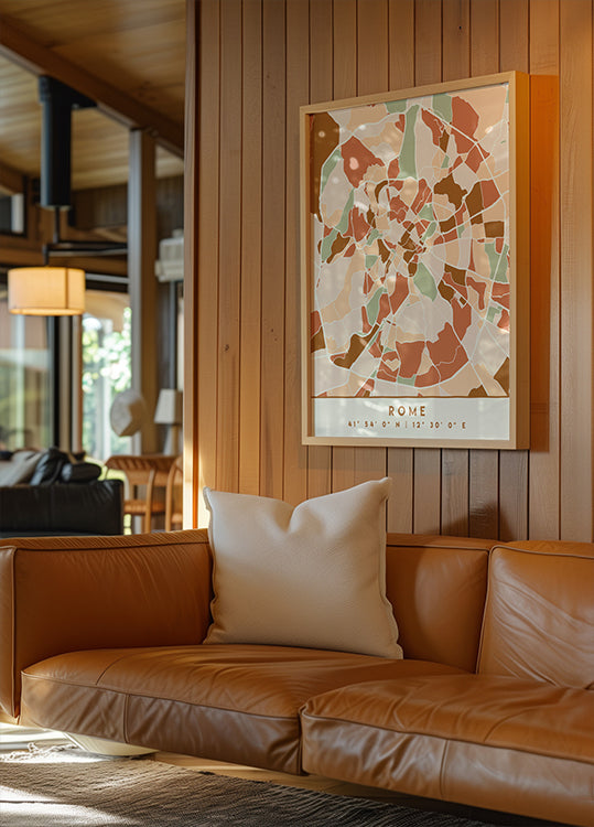 Mapas negros Tonos tierra 72 Póster