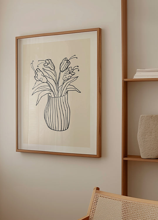 Bosquejo del florero Póster