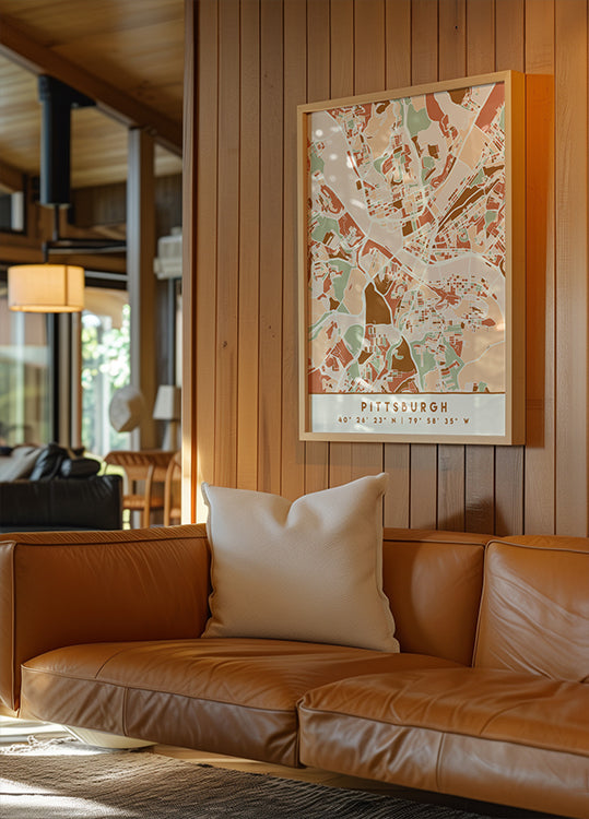 Mapas negros Tonos tierra 67 Póster