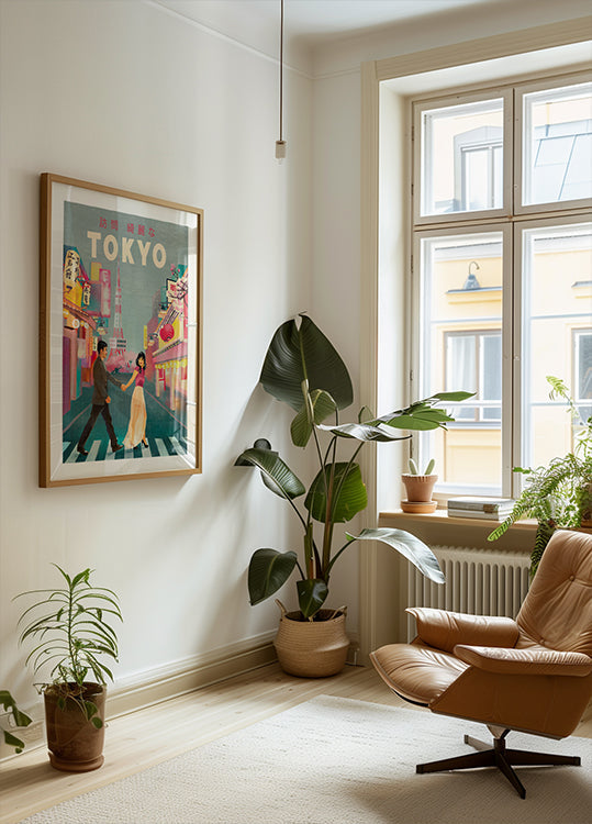Póster de arte de viajes de Tokio, Japón