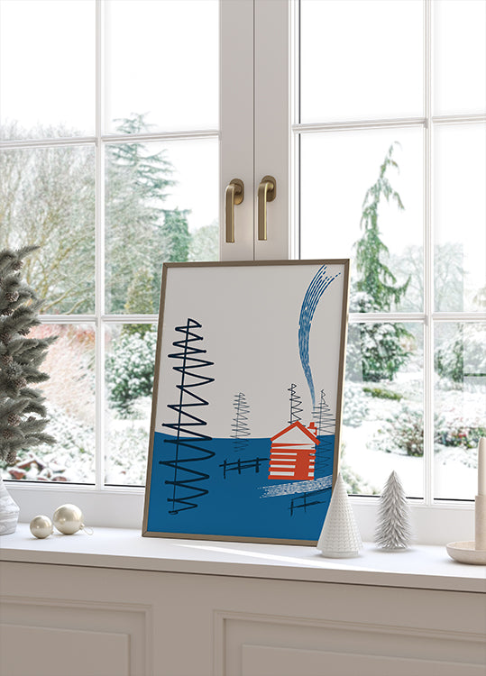 Póster Acogedor refugio en cabaña