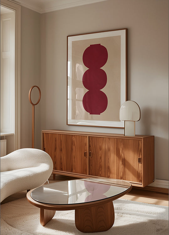 Formas simétricas carmesí Póster