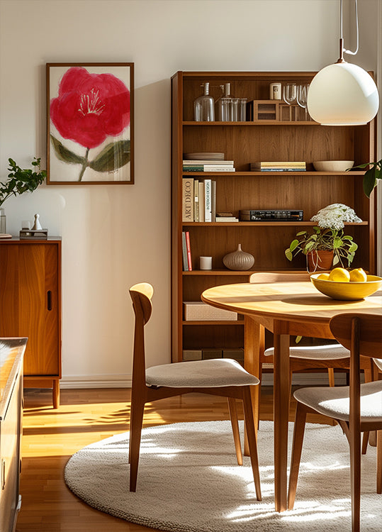 Floral en rojo para Cierra Póster