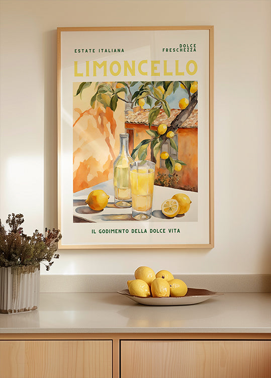 Limoncello, Acuarela, Fresco Póster