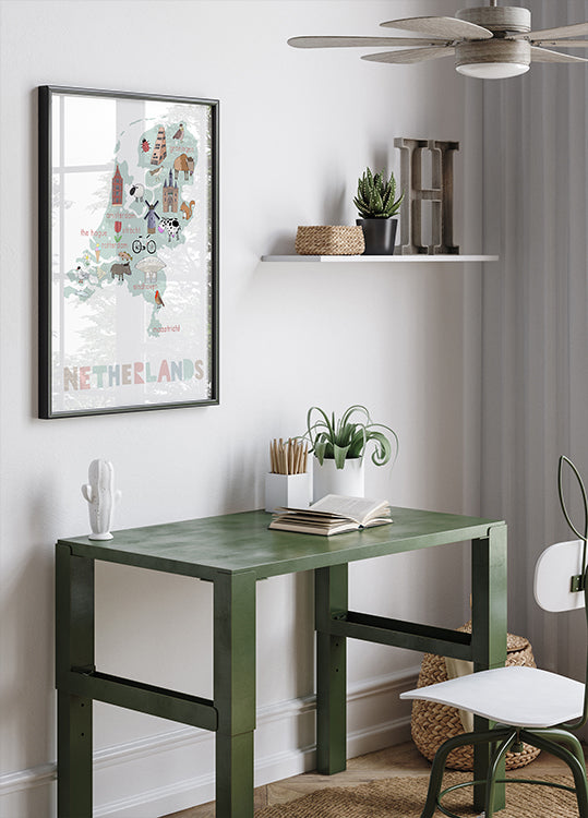 Ilustración de Países Bajos de la artista Carla Daly Póster