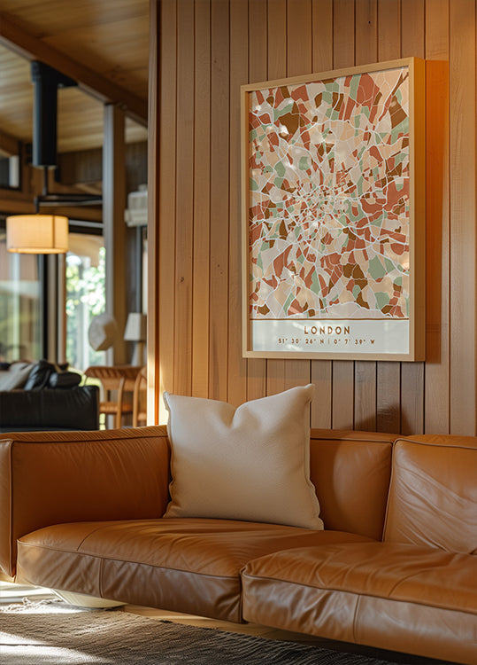 Mapas negros Tonos tierra 41 Póster