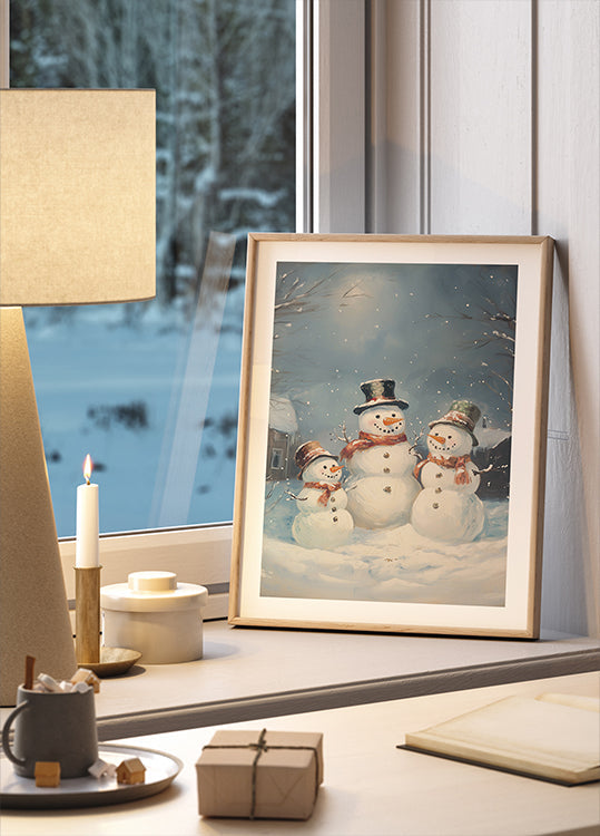 Familia de muñecos de nieve Póster