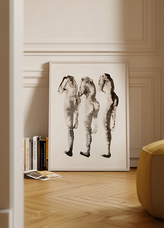 Estudio de figura 3x (después de Muybridge)