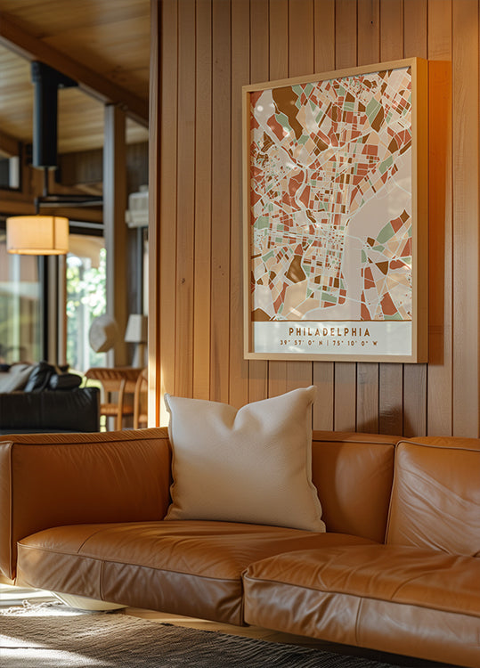 Mapas negros Tonos tierra 65 Póster