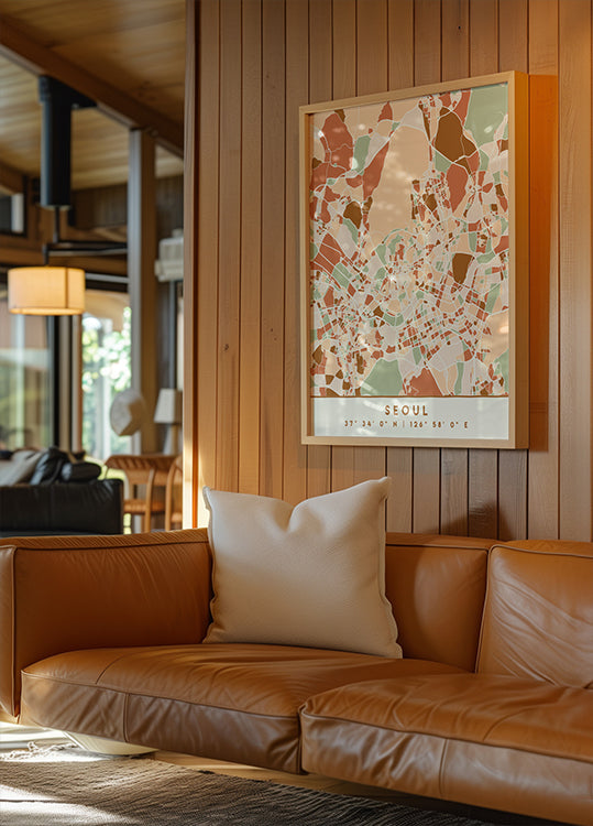 Mapas negros Tonos tierra 79 Póster