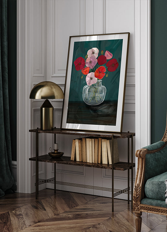 Jarrón con amapolas