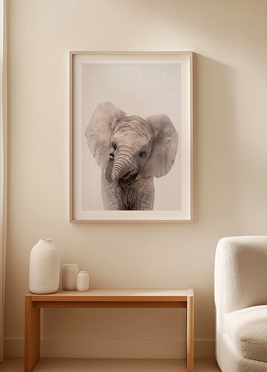Peekaboo bebé elefante Póster