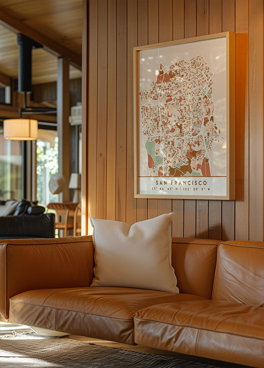 Mapas negros Tonos tierra 75 Póster