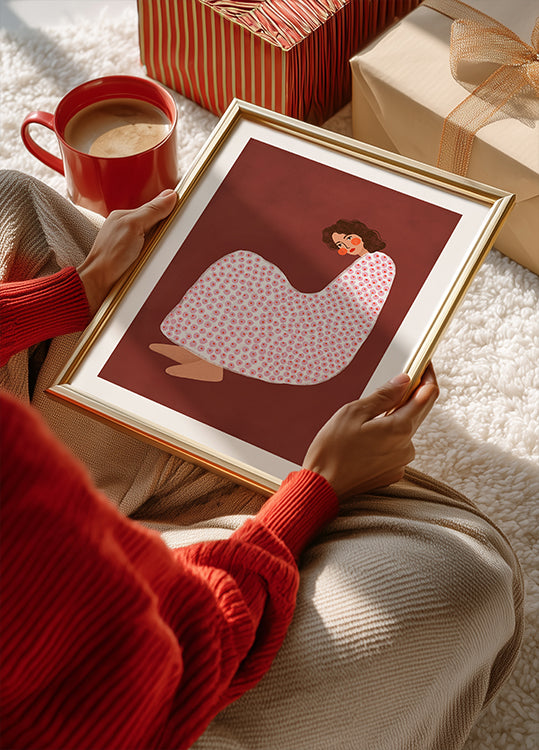 Woman in Dotted Dress Plakat