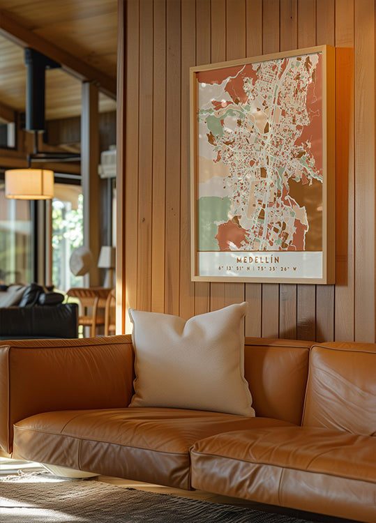 Mapas negros Tonos tierra 49 Póster