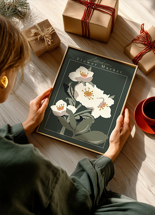 Póster Eléboro del mercado de flores de Londres