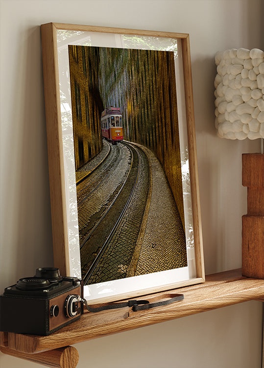 Póster Ferrocarril con tranvía