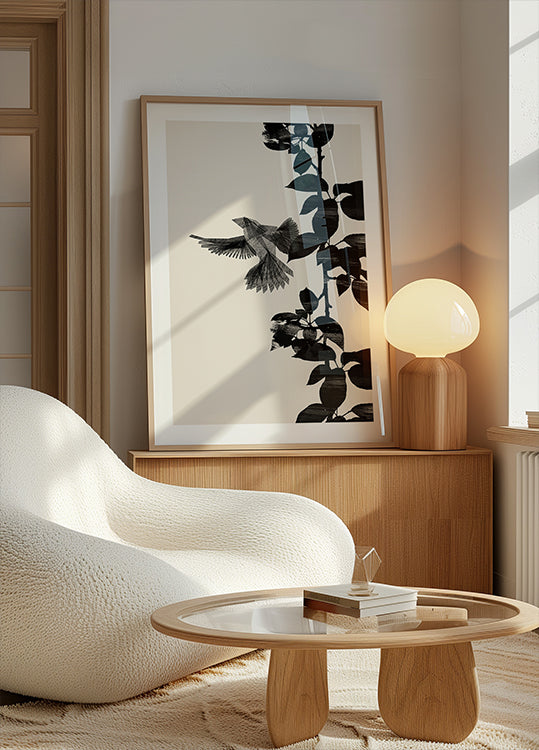 Póster Pájaro Botánico a 20x30
