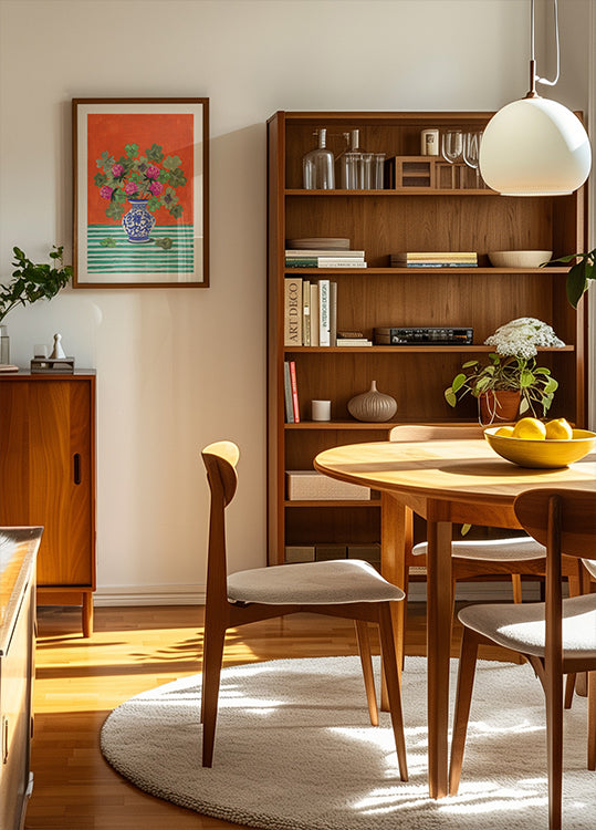 Tréboles y flores rosadas Póster