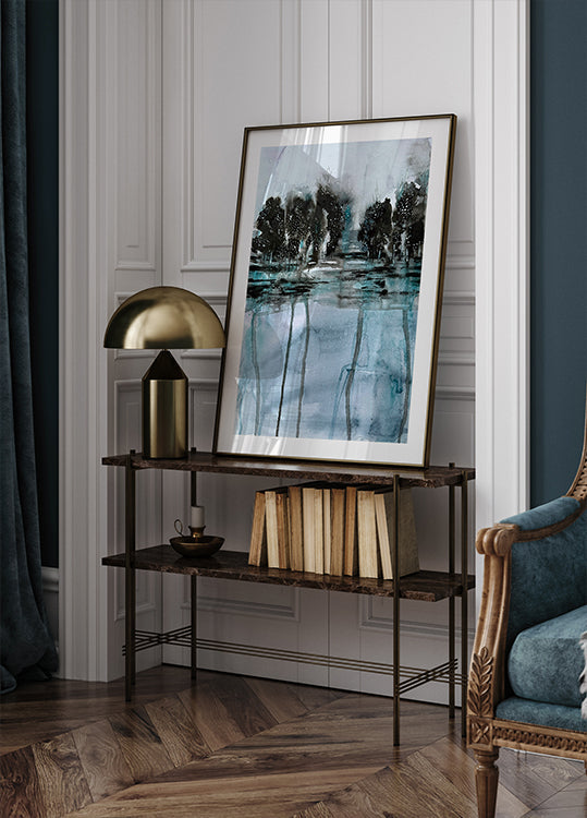 Póster Árboles reflejados en el agua