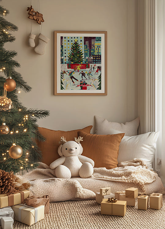 Póster Patinaje sobre hielo en el Rockefeller Center